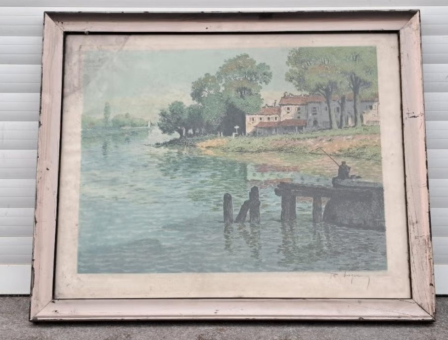 gravure paysage signe, Enlèvement ou Envoi, Paysage, Gravure