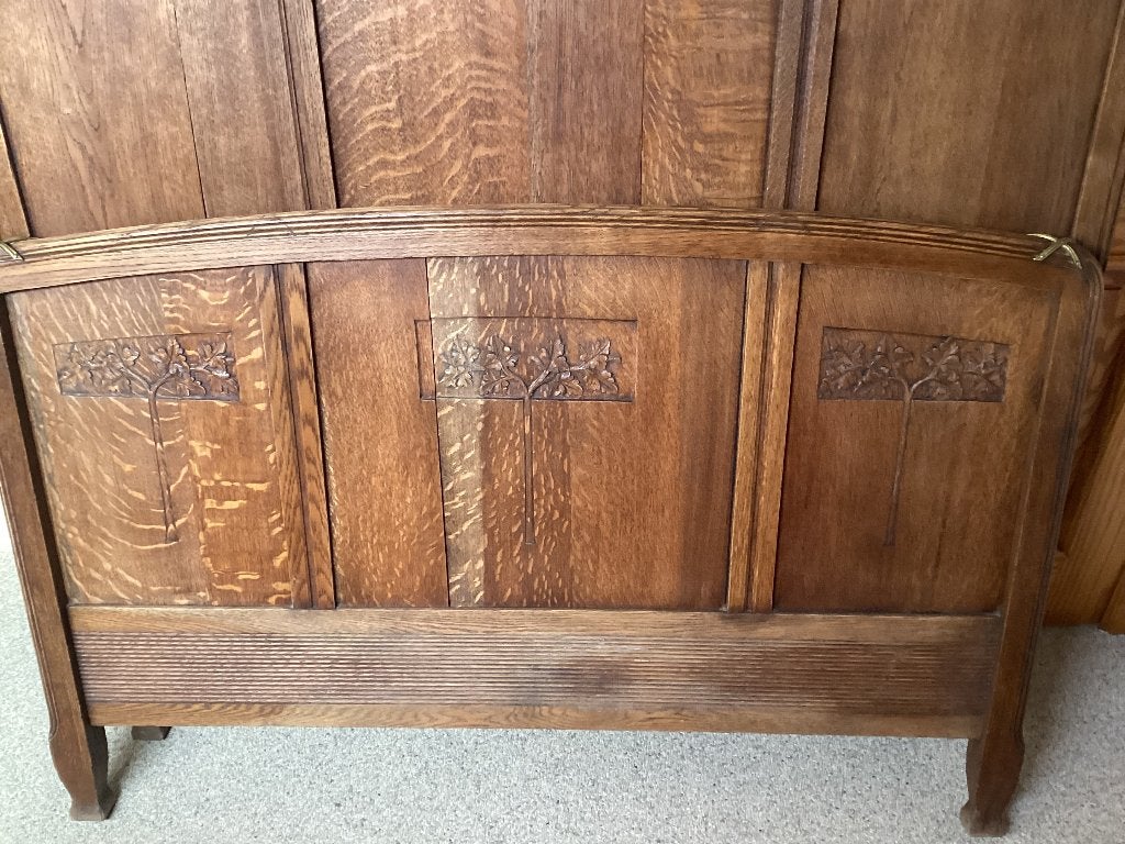 Bed twijfelaar, Huis en Inrichting, Ophalen, Gebruikt, Bruin, Twijfelaar