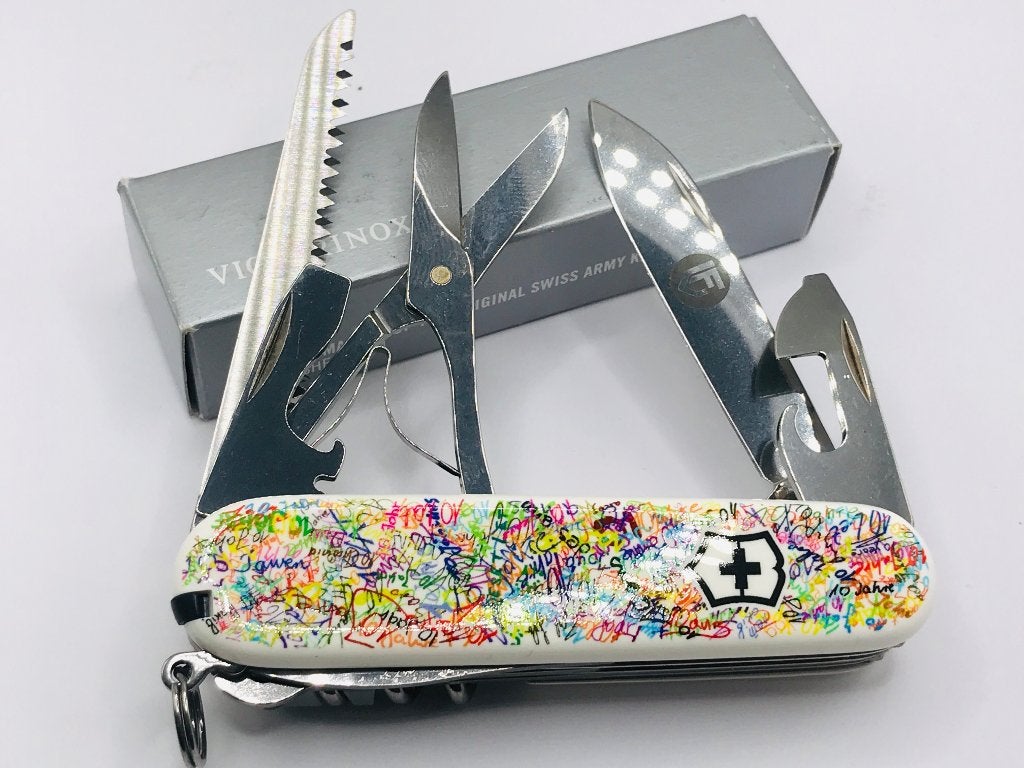 Couteau de groupe Victorinox Friends, logo Huntsman VF sur, Enlèvement ou Envoi