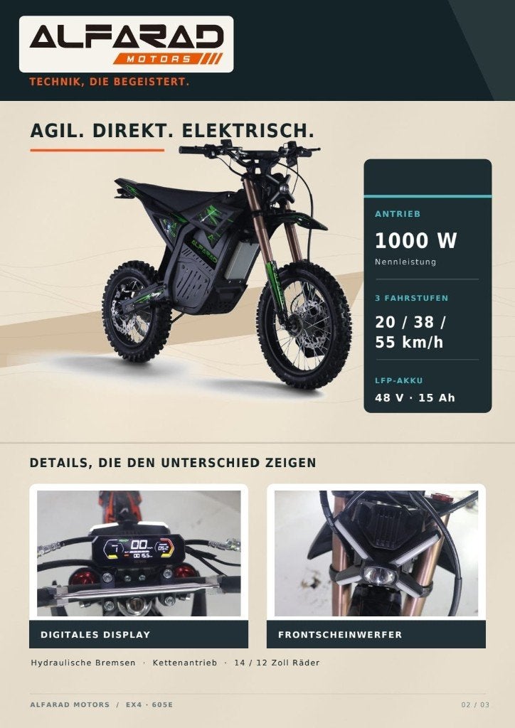 crossmotor KXD storm 1000 watt 48volt lithium 9-15 jaar, Ophalen of Verzenden, Nieuw