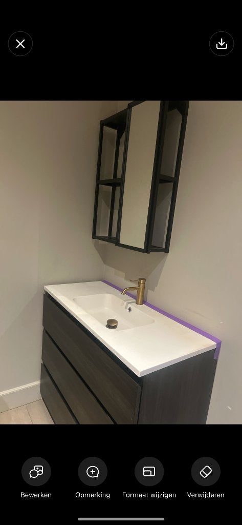 Badkamer kast met spiegel, Ophalen, Spiegelkast, 50 tot 100 cm, Zo goed als nieuw