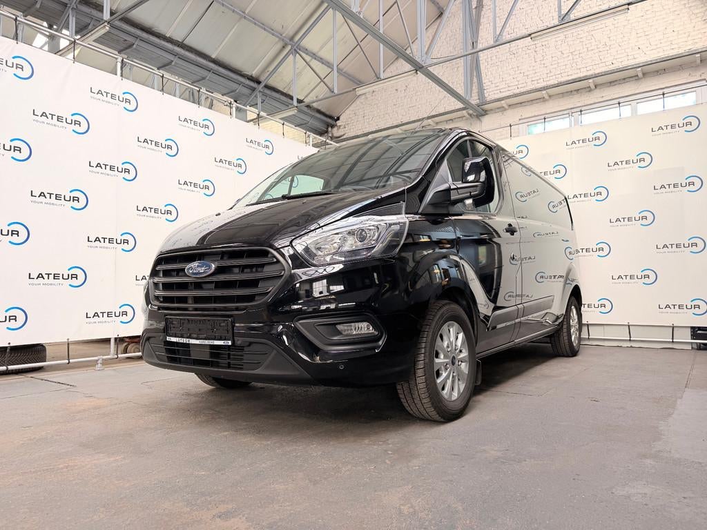 Ford Transit Custom Limited 320S 170pk automaat + houten laa, Auto's, Bestelwagens en Lichte vracht, Automaat, Stof, Zwart, Diesel