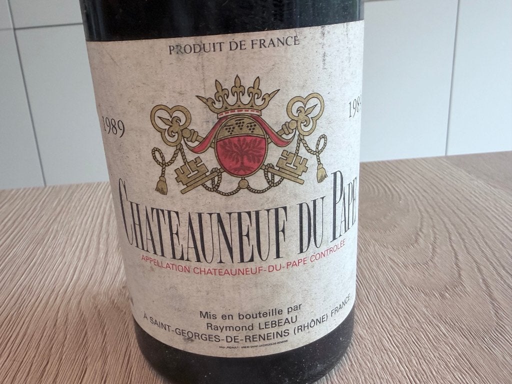 1 x Châteauneuf-du-Pape, 1989, Raymond Lebeau,, Verzamelen, Ophalen, Frankrijk, Nieuw, Rode wijn