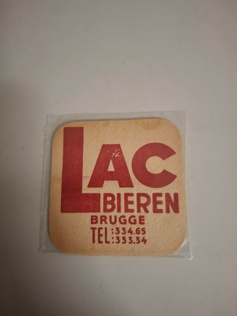 Oud bierviltje lac bieren, Verzamelen, Biermerken, Ophalen of Verzenden