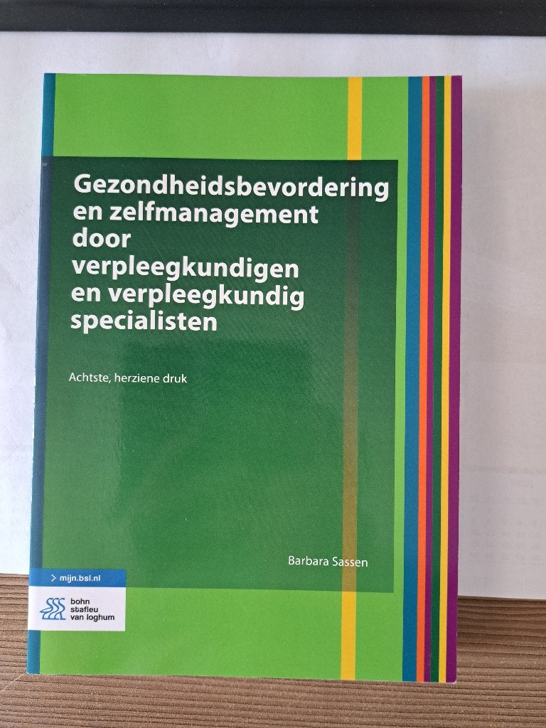 Gezondheidsbevordering en zelfmanagement door verpleegkundig, Boeken, Ophalen of Verzenden, Nieuw, Hoger Onderwijs, Barbara SASSEN