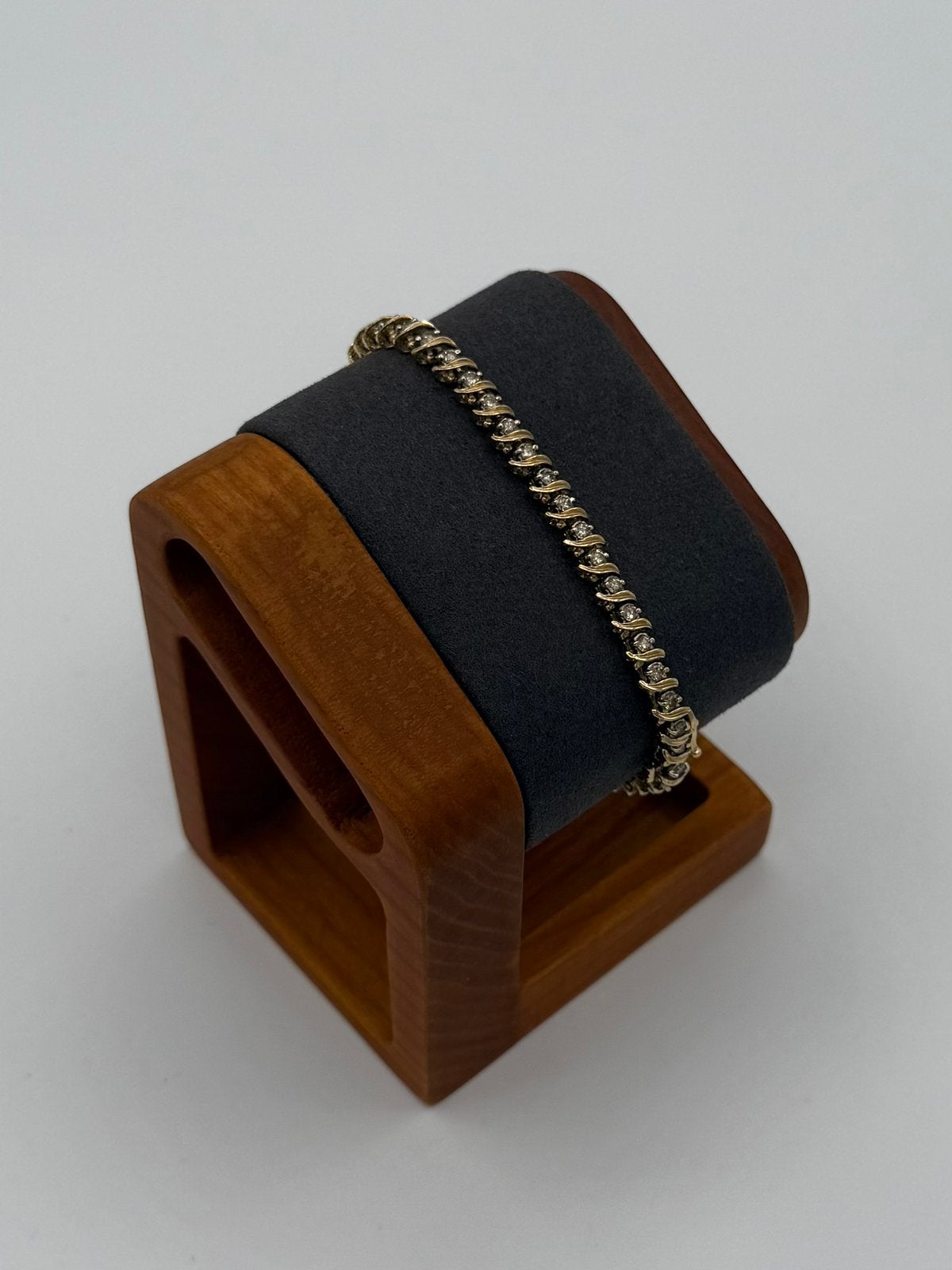 14K Gouden S-Link Tennis Armband 1.3ct Natuurlijke Diamanten, Bijoux, Sacs & Beauté, Enlèvement ou Envoi, Or, Comme neuf, Or