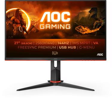 2x AOC Q27G2U/BK monitor – 27” Quad HD Gaming Monitor, Informatique & Logiciels, Moniteurs, Comme neuf, 101 à 150 Hz, DisplayPort
