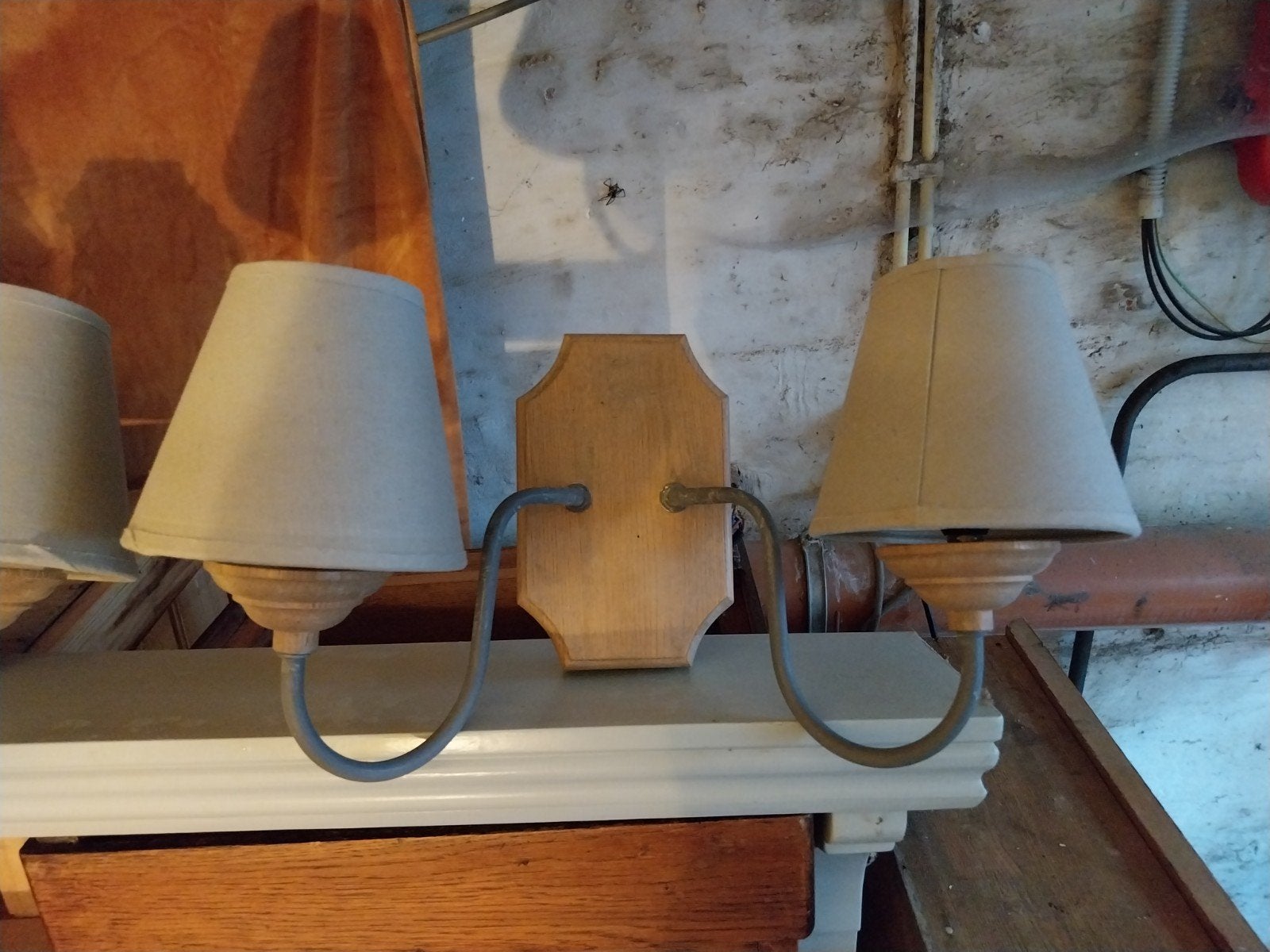 2 paar wandlampen,appliques, Ophalen, Nieuw, Hout, Leeslamp