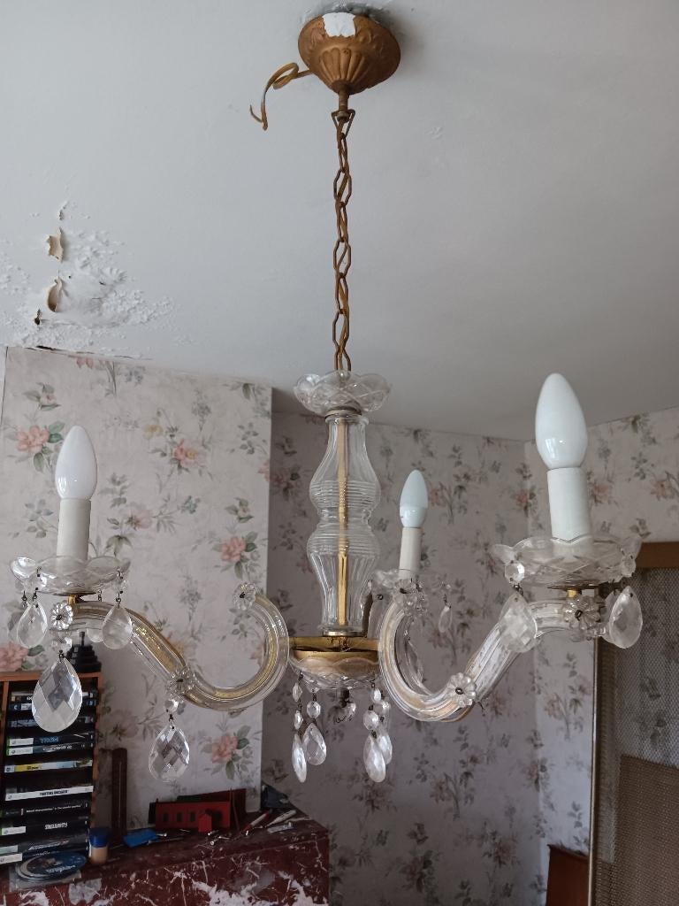 Vintage luster, Huis en Inrichting, Ophalen, Gebruikt, Glas, Vintage