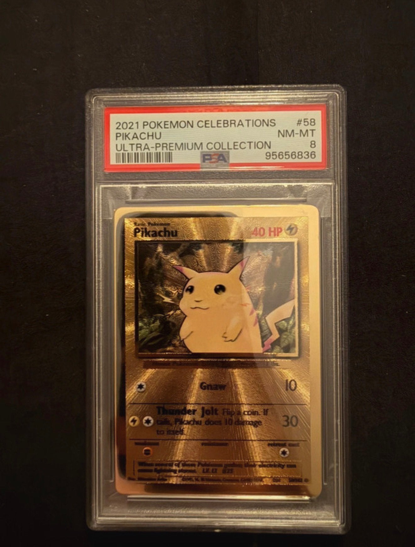 Pikachu Metal PSA 8 Celebrations UPC Promo, Ophalen of Verzenden, Nieuw, Losse kaart, Foil