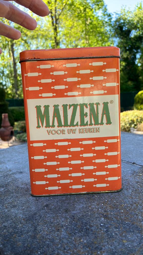 Blik Maïzena, Verzamelen, Ophalen of Verzenden, Zo goed als nieuw