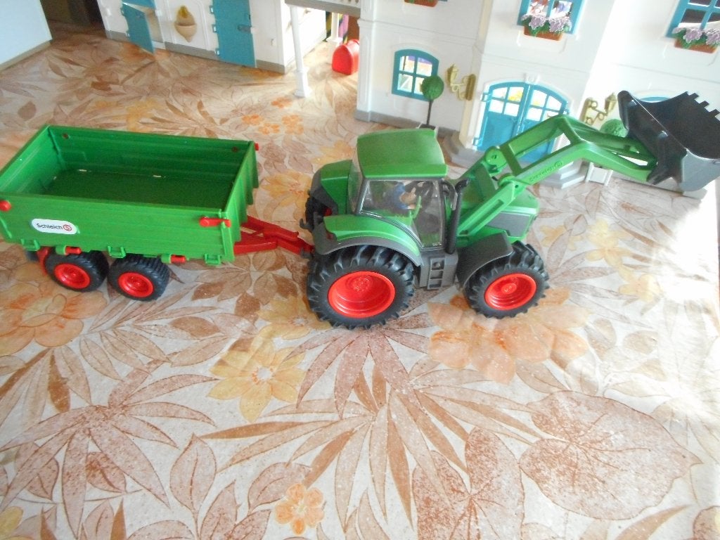 schleich tracktor met wagen, Ophalen of Verzenden, Zo goed als nieuw