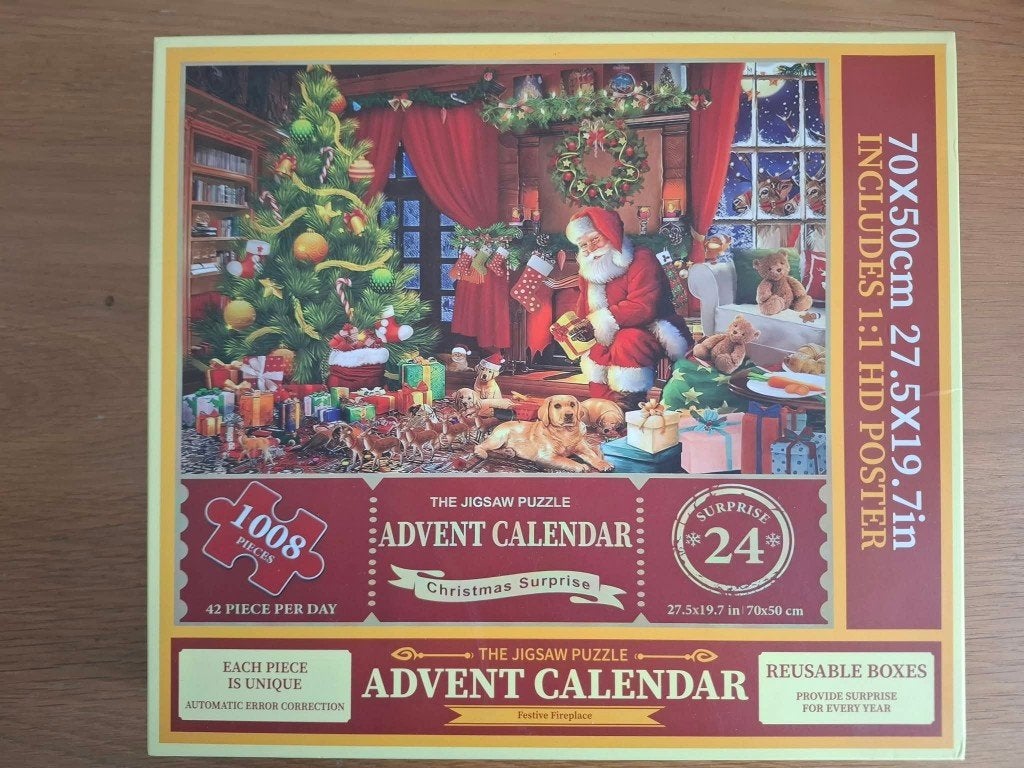 adventskalender puzzel, Ophalen of Verzenden, 500 t/m 1500 stukjes, Zo goed als nieuw, Legpuzzel