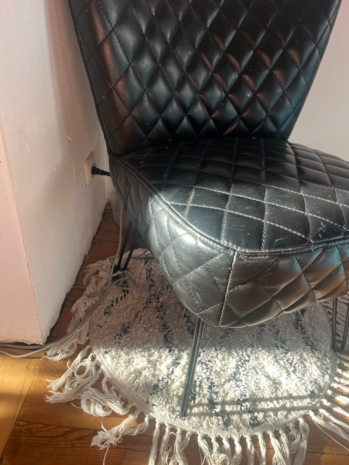 Fauteuil in Faux Leather, Huis en Inrichting, Ophalen, Overige materialen, Gebruikt, Zwart