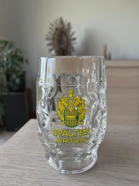 Vintage Spalten Artois bierglas 25 cl -jaren 60, Verzamelen, Ophalen, Zo goed als nieuw, Bierglas
