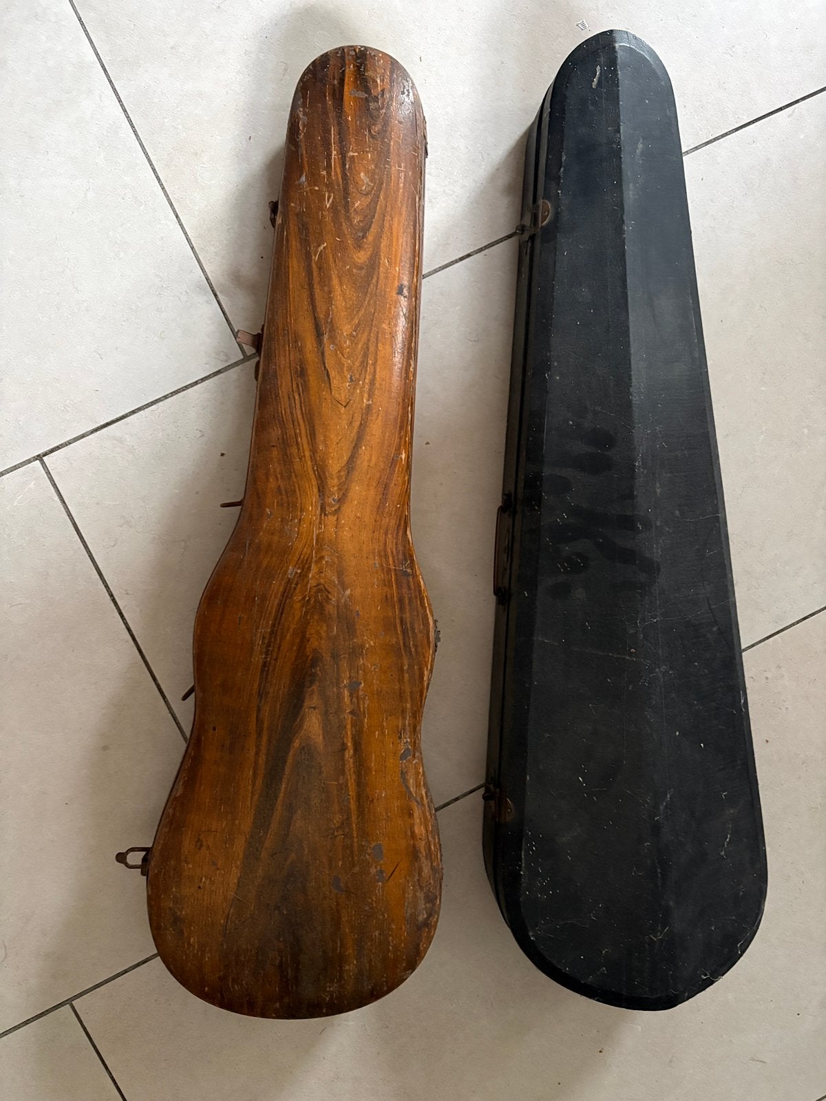 2 caisses pour violon 4/4 anciennes, Musique & Instruments, Enlèvement ou Envoi, Comme neuf, Violon 4/4, Violon