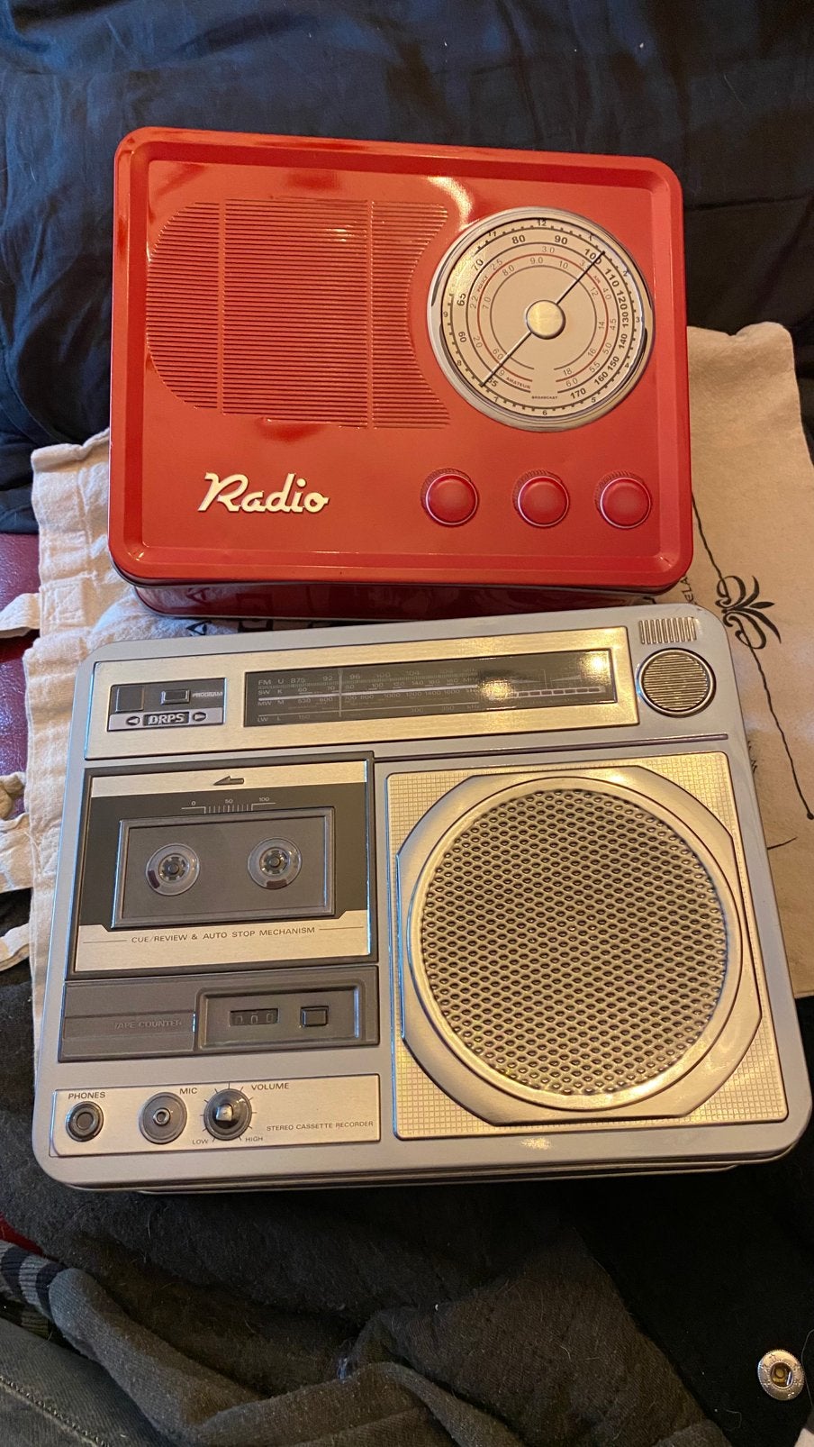 2 Boîtes de rangement en metal style vintage, Enlèvement, Comme neuf