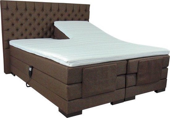 groot elektrisch bed, Huis en Inrichting, Slaapkamer | Boxsprings, Ophalen, Bruin, Tweepersoons, Zo goed als nieuw