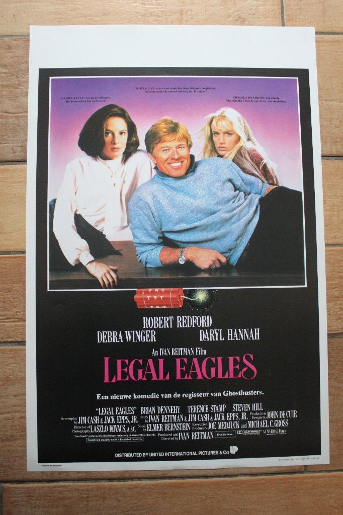 filmaffiche Robert Redford Legal Eagles 1986 filmposter, Collections, Enlèvement ou Envoi, Rectangulaire vertical, A1 jusqu'à A3