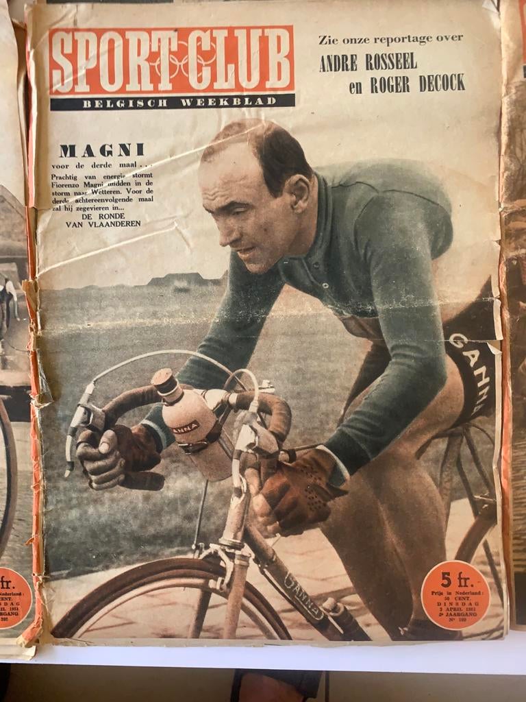 Sport Club Weekblad 1951 wielrenner, Ophalen of Verzenden, Gebruikt