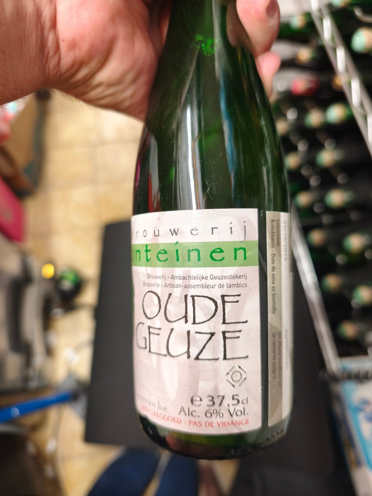 3 fonteinen 37,5cl Oude Geuze 2015, Verzamelen, Biermerken, Ophalen, Flesje(s)