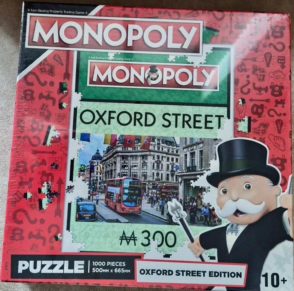 Monopoly puzzel Oxford Street Edition - Nieuw!, Ophalen of Verzenden, 500 t/m 1500 stukjes, Nieuw, Legpuzzel