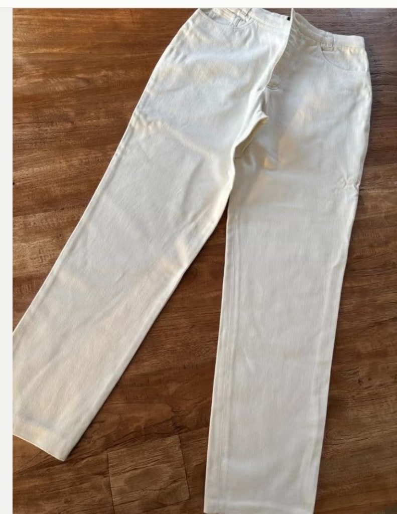 Broek vintage maat L/XL, Kleding | Dames, Broeken en Pantalons, Ophalen of Verzenden, Zo goed als nieuw, Maat 42/44 (L), Wit