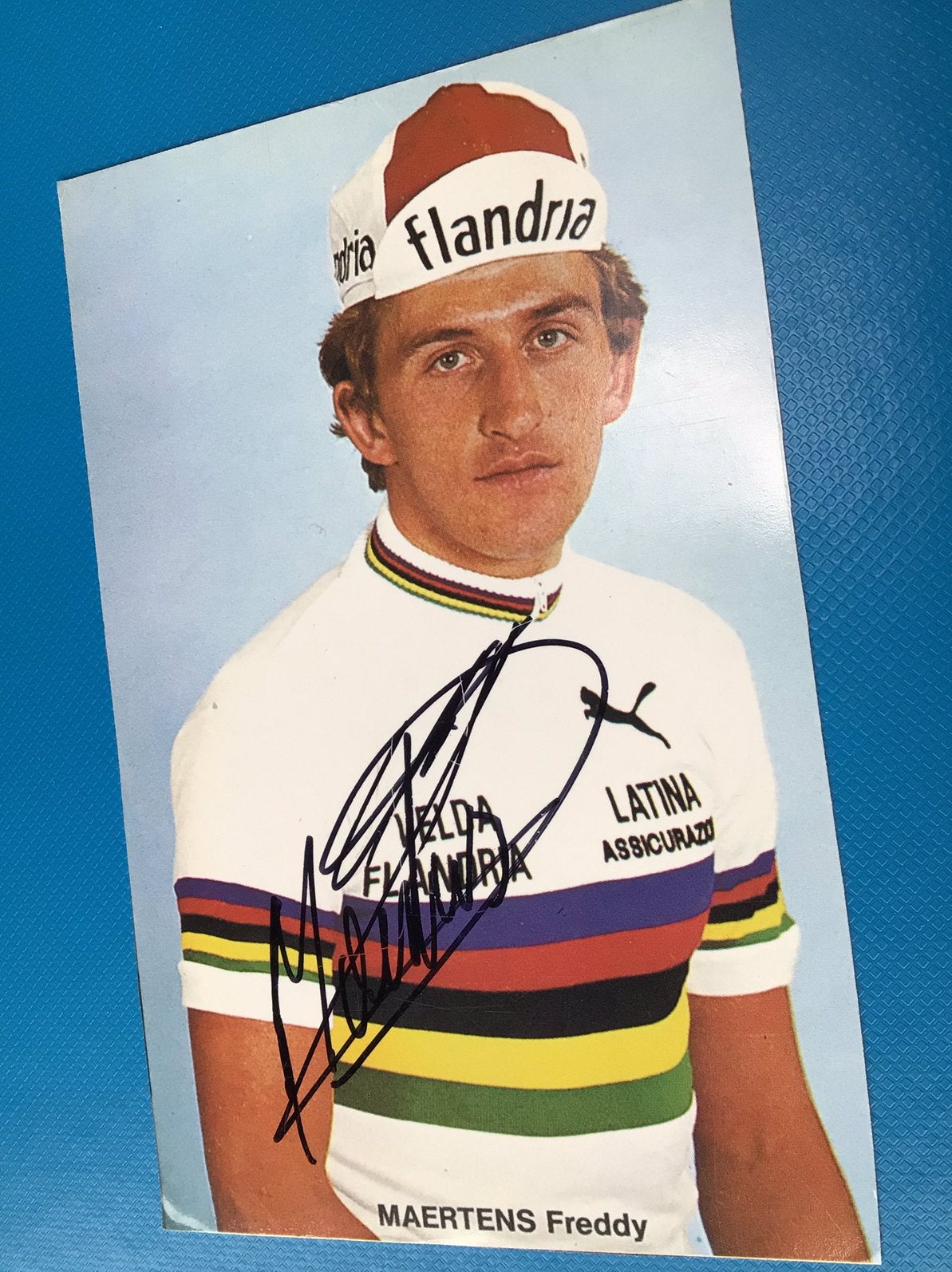 Wielerkaart team flandria freddy maertens signe, Ophalen of Verzenden