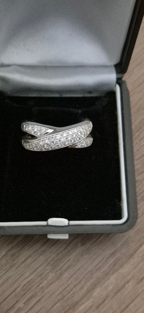 gouden Ring met Diamanten, Handtassen en Accessoires, Ringen, Ophalen, Wit, Zo goed als nieuw, Met edelsteen
