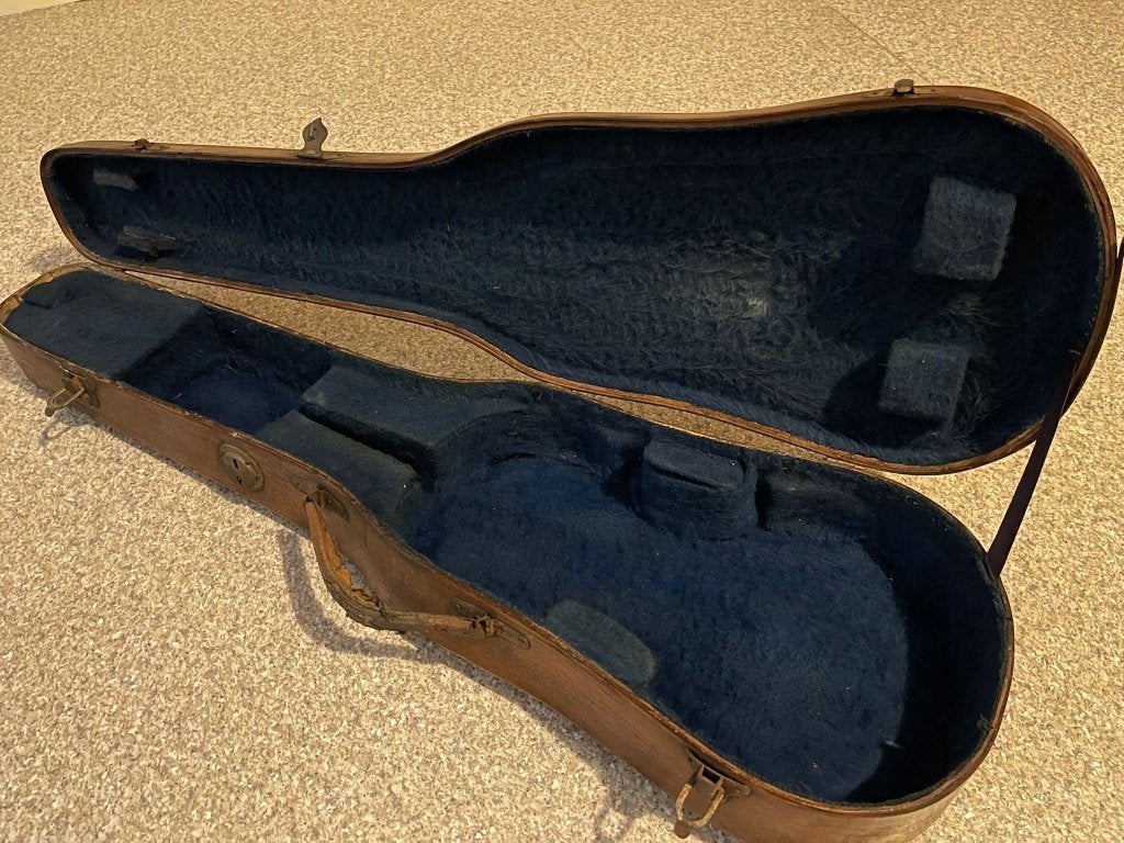 Étui à violon vintage en bois 4/4, Musique & Instruments, Enlèvement ou Envoi, Utilisé, Violon ou Alto