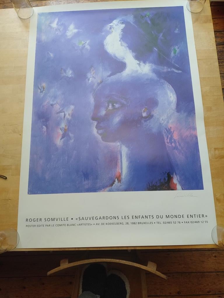 Affiche Roger Somville signée, Antiek en Kunst, Ophalen