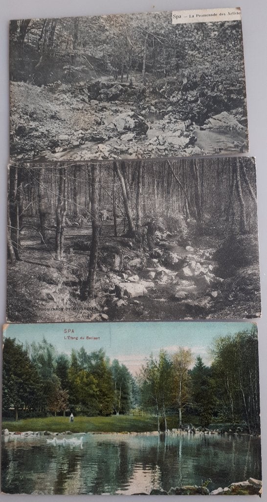 3 CP ancien SPA :Etang Barisart & Promenades +-1910 Ref.E205, Enlèvement ou Envoi, Avant 1920, Non affranchie, Liège