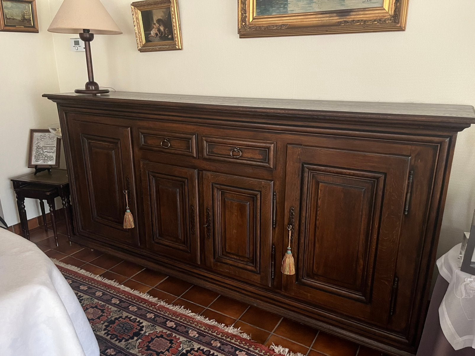 Lange kast eikenhout, Ophalen, Zo goed als nieuw, Eikenhout, Met deur(en)