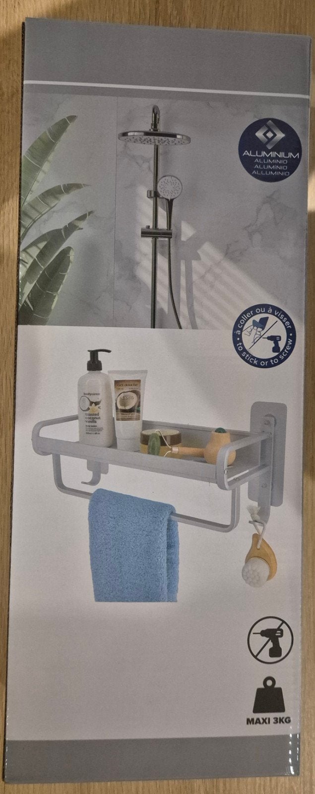 Support murale salle de bain, Enlèvement ou Envoi, Neuf, Chrome, Baignoire