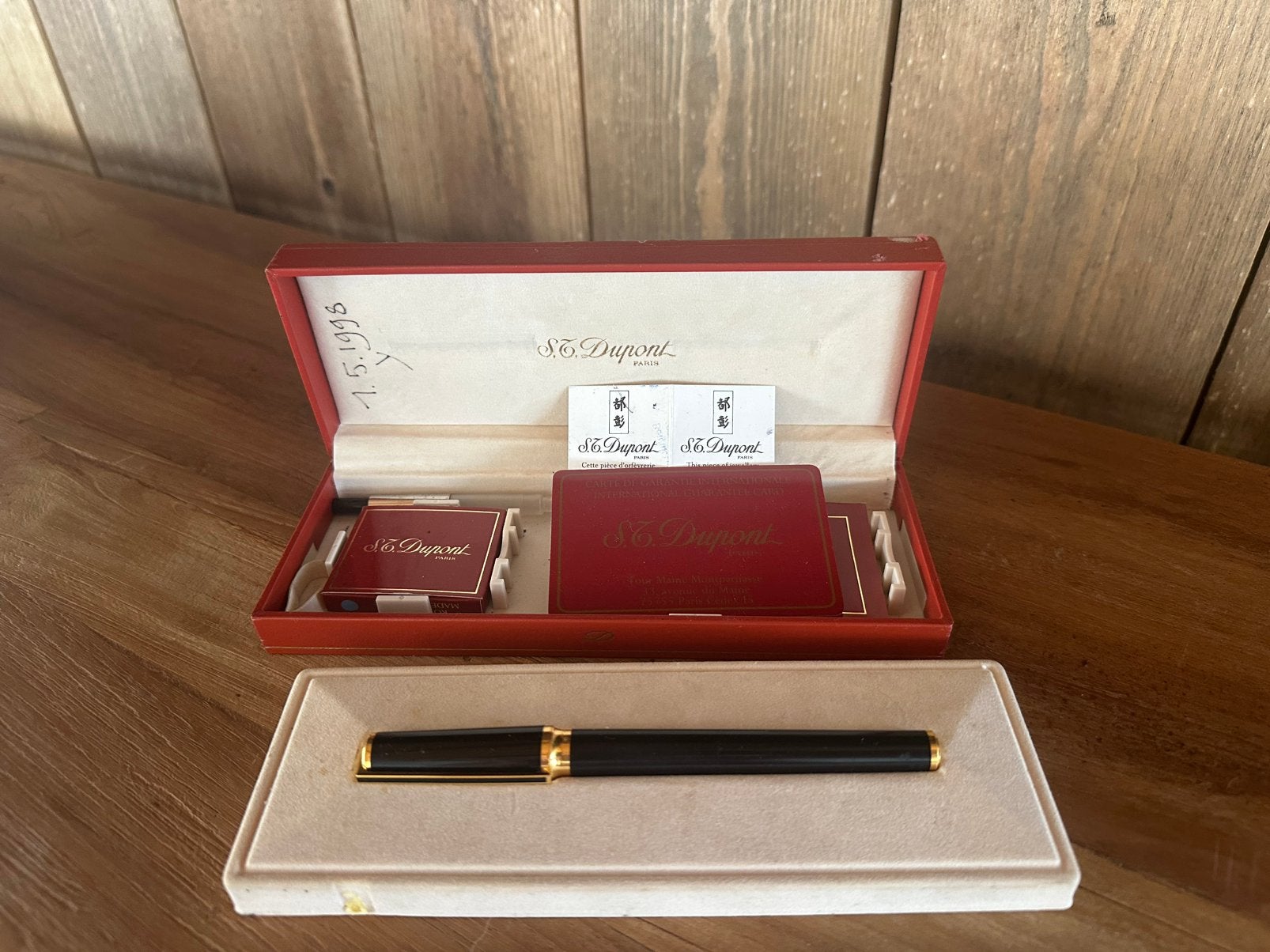 St Dupont Pen ‘98 18K 0.750 Goud, Vulpen, Ophalen, Overige merken, Met reclame