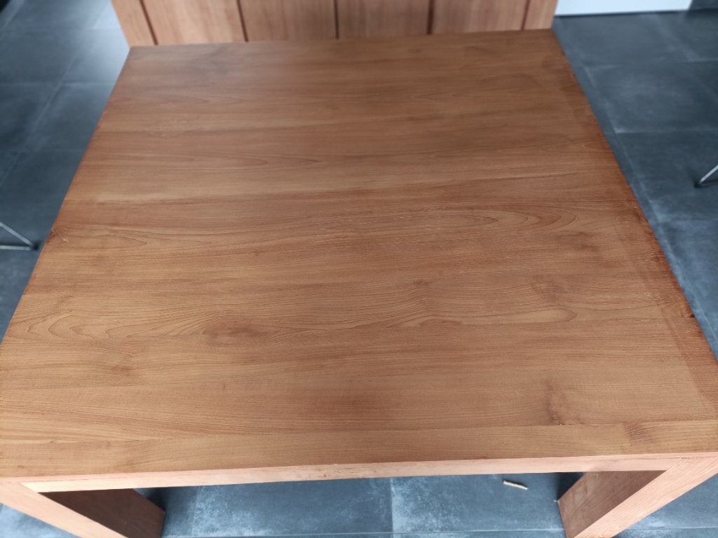 Table en teck, Ophalen, Vijf personen of meer, 100 tot 150 cm, 100 tot 150 cm