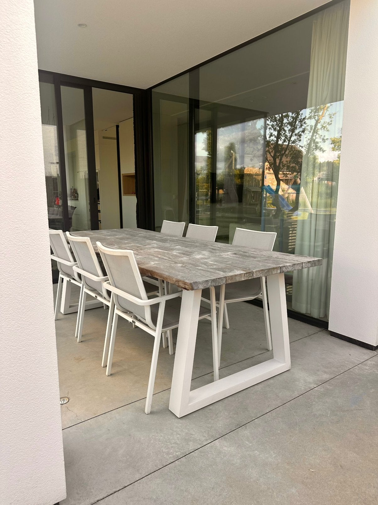Tuintafel Paco teak, Ophalen, Zo goed als nieuw, Aluminium
