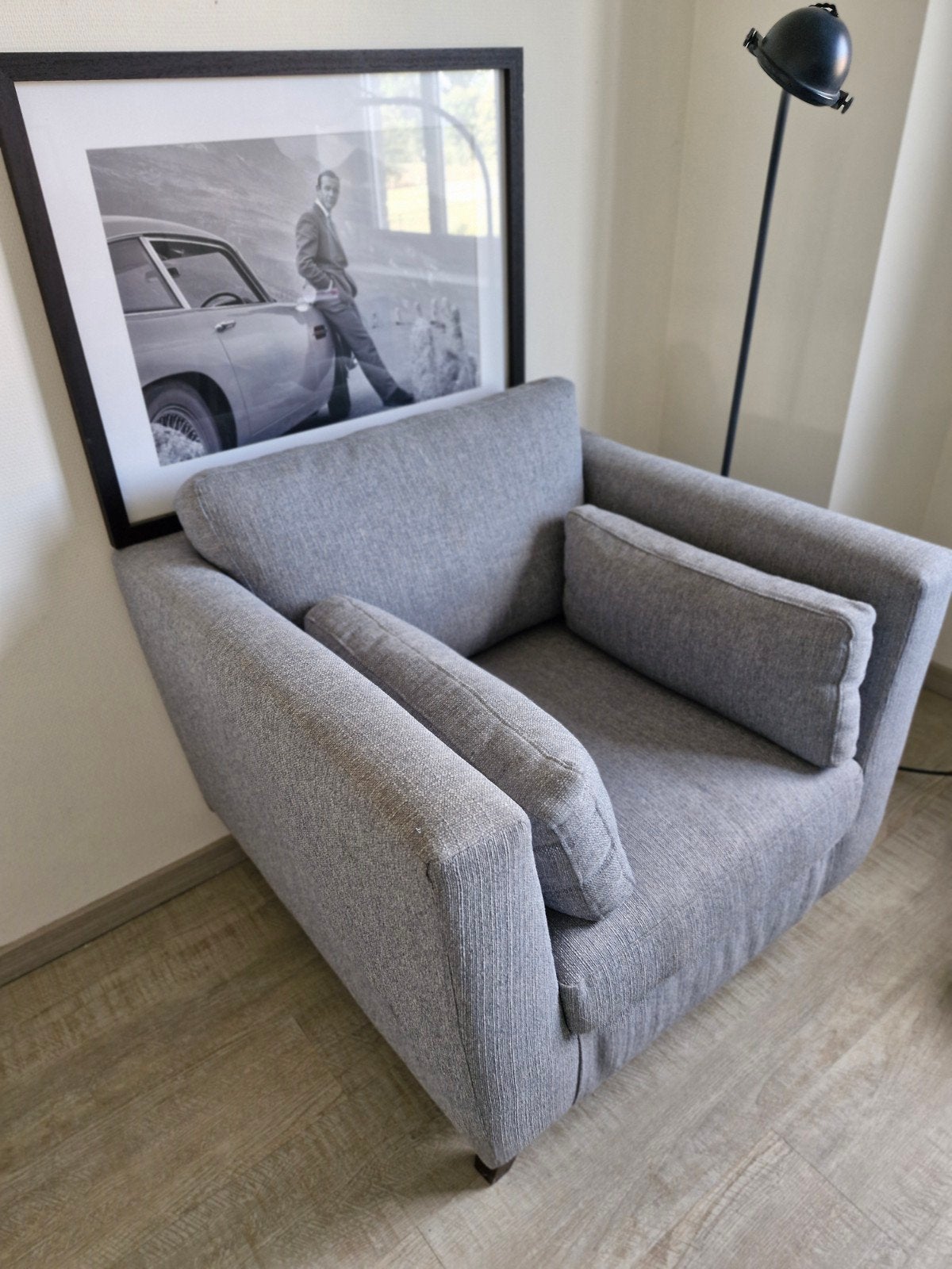 Grijze fauteuil Goossens, Ophalen, Eenpersoons, Minder dan 75 cm, Retro en trendy