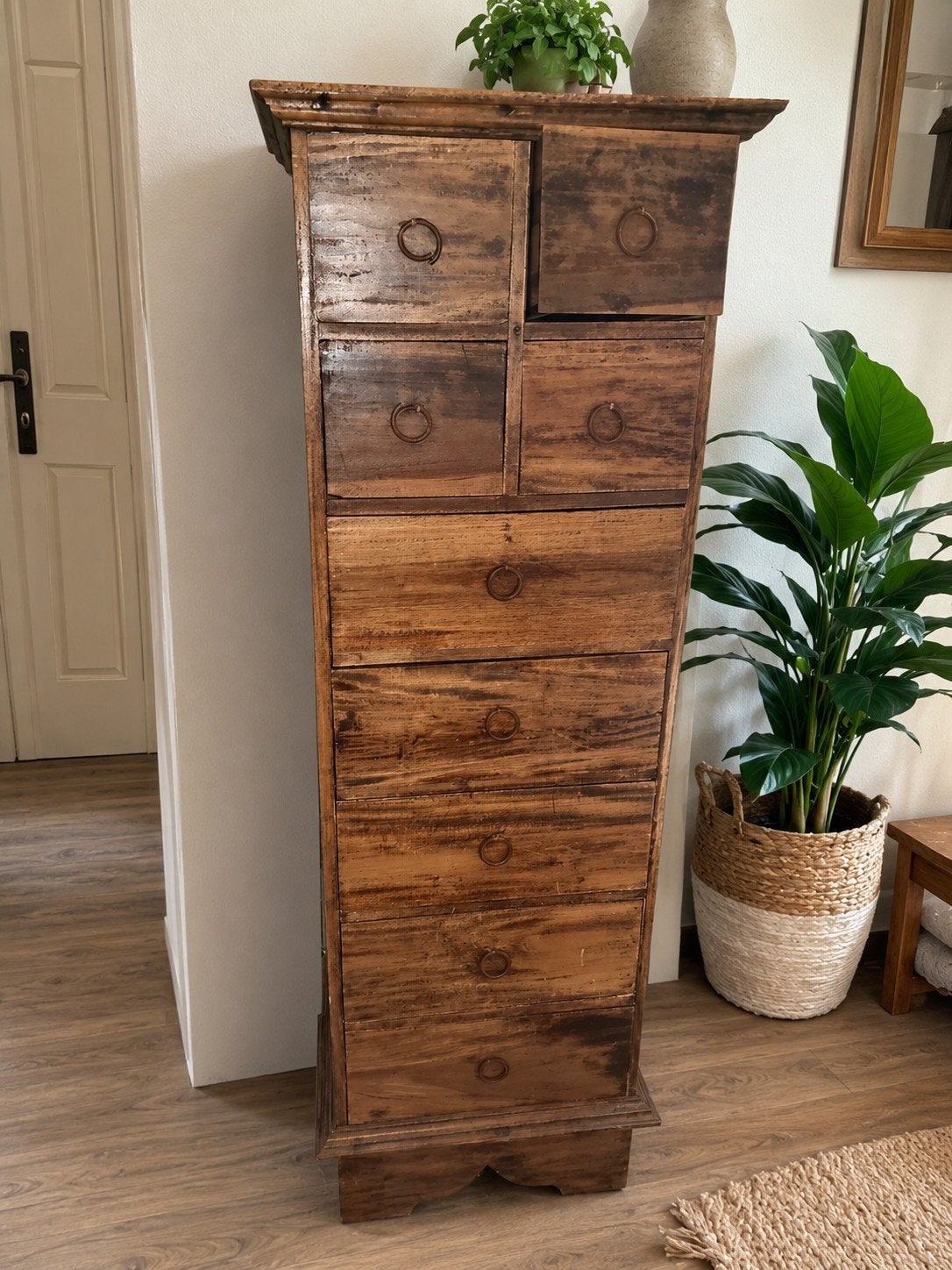 Massief houten ladenkast – zeer zwaar antiek, Huis en Inrichting, Ophalen