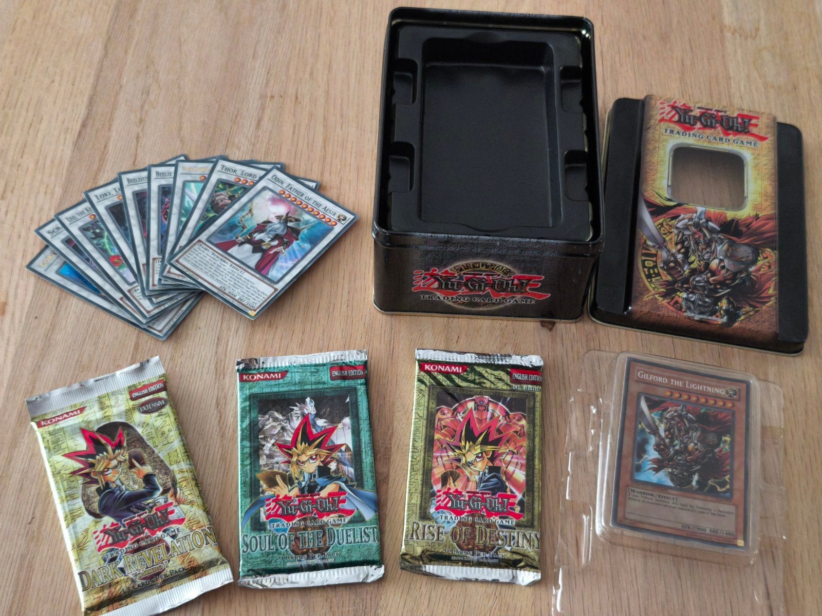 Vintage Blik Tin met Booster Packs & Kaarten, Ophalen of Verzenden, Booster