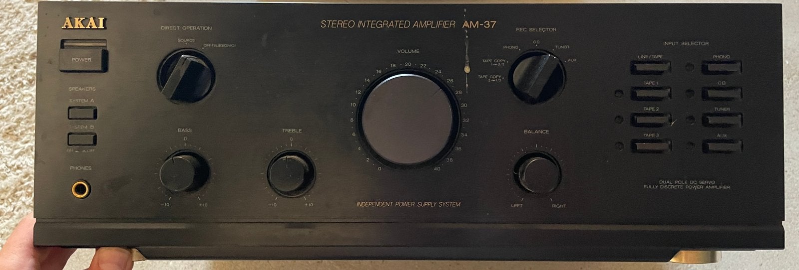 Akai AM-37 Stereo Geïntegreerde Versterker, Audio, Tv en Foto, Stereoketens, Ophalen of Verzenden, Gebruikt, Akai