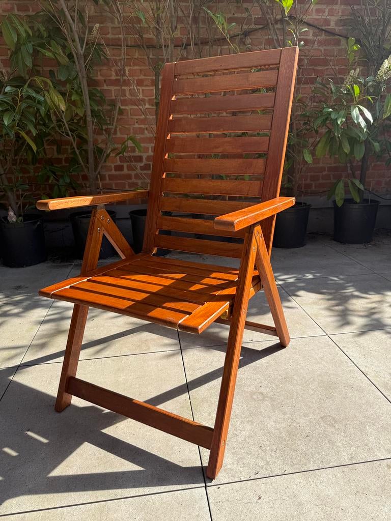 Tuinstoel set, Jardin & Terrasse, Chaises de jardin, Enlèvement, Comme neuf, Bois, Ajustable