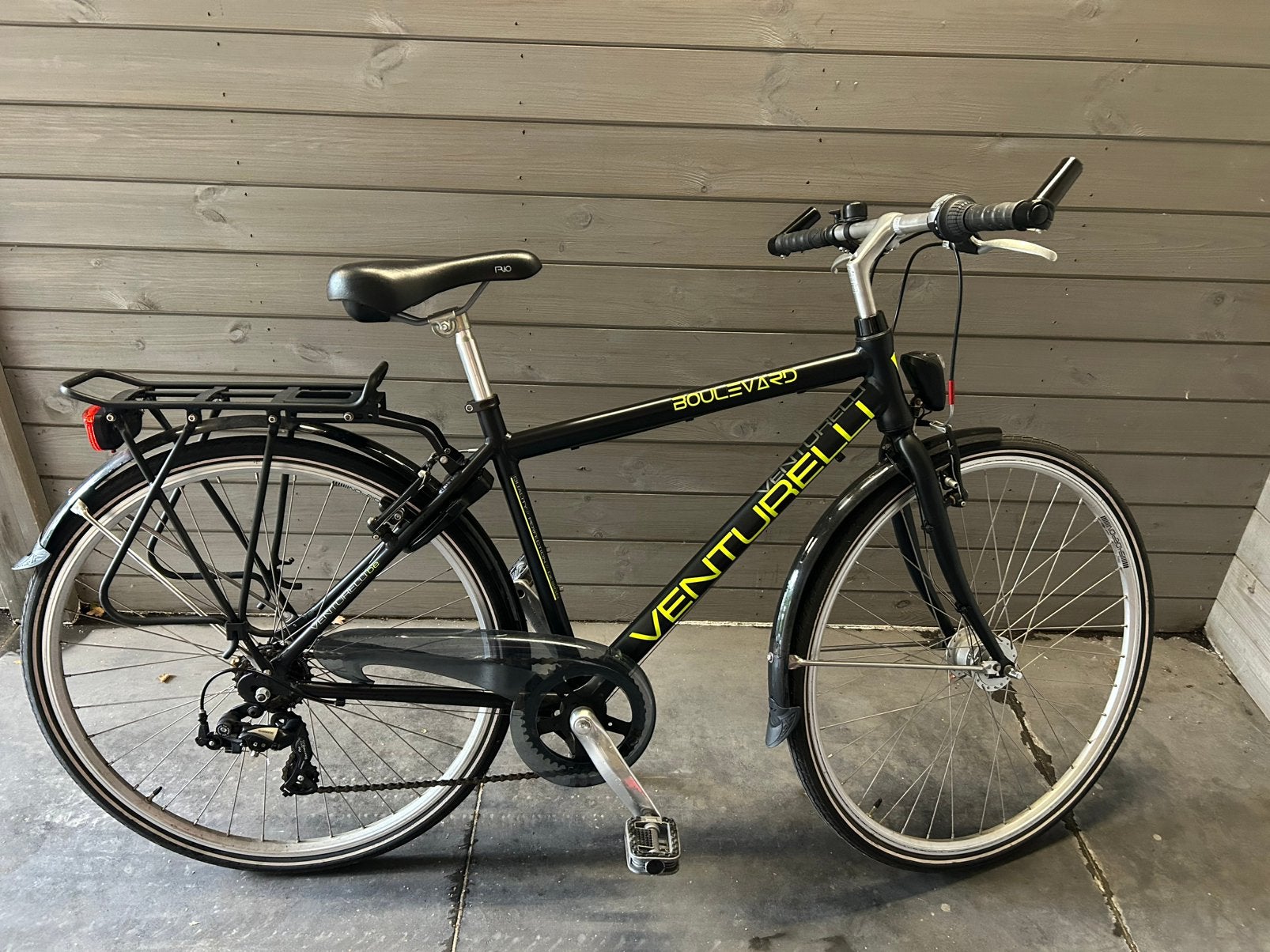 Venturelli Boulevard herenfiets – Zwart/geel –, Minder dan 10 versnellingen, Velgrem, Zo goed als nieuw, Ophalen