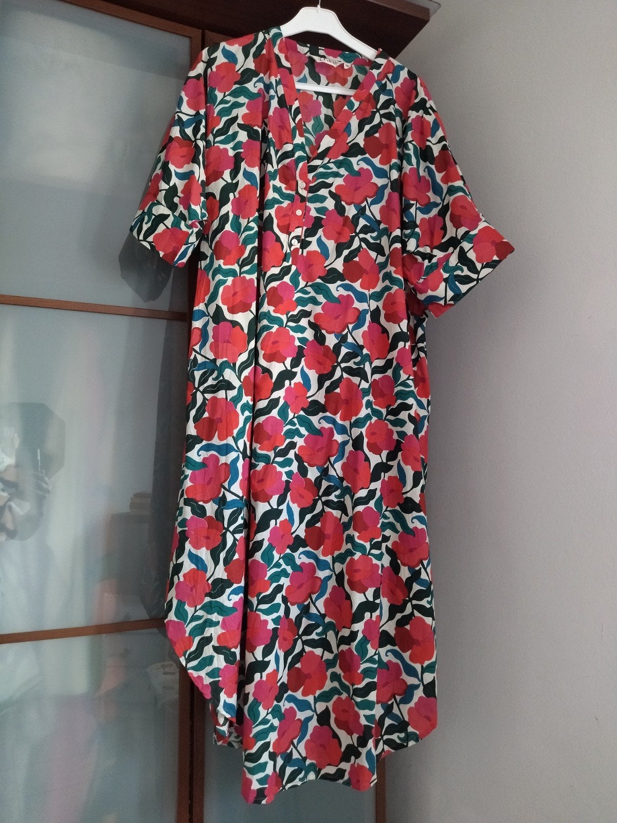 Lange jurk met bloemenprint in Palme - One size fits all - N, Kleding | Dames, Jumpsuits, Ophalen of Verzenden