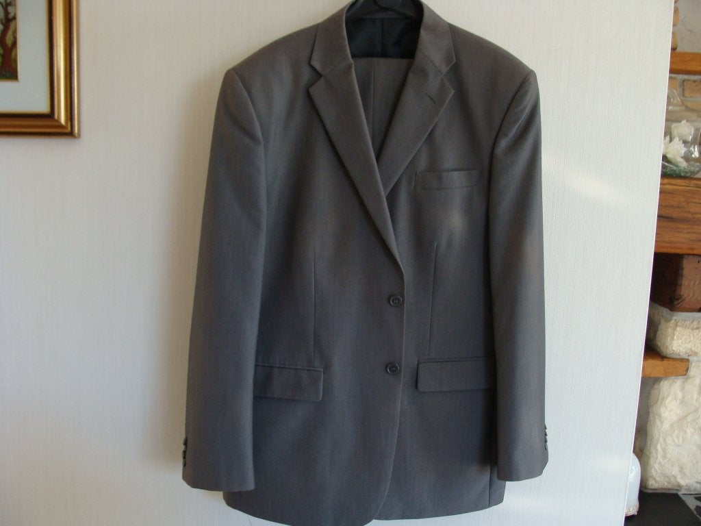 veste beau grise, tissus luxueux, taille 56, Kleding | Heren, Jassen | Zomer, Zo goed als nieuw, Maat 56/58 (XL), Grijs, Ophalen
