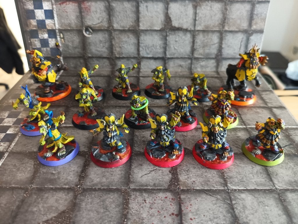 Chaos Dwarf team for Blood Bowl, Hobby & Loisirs créatifs, Peint, Enlèvement ou Envoi, Figurine(s), Warhammer