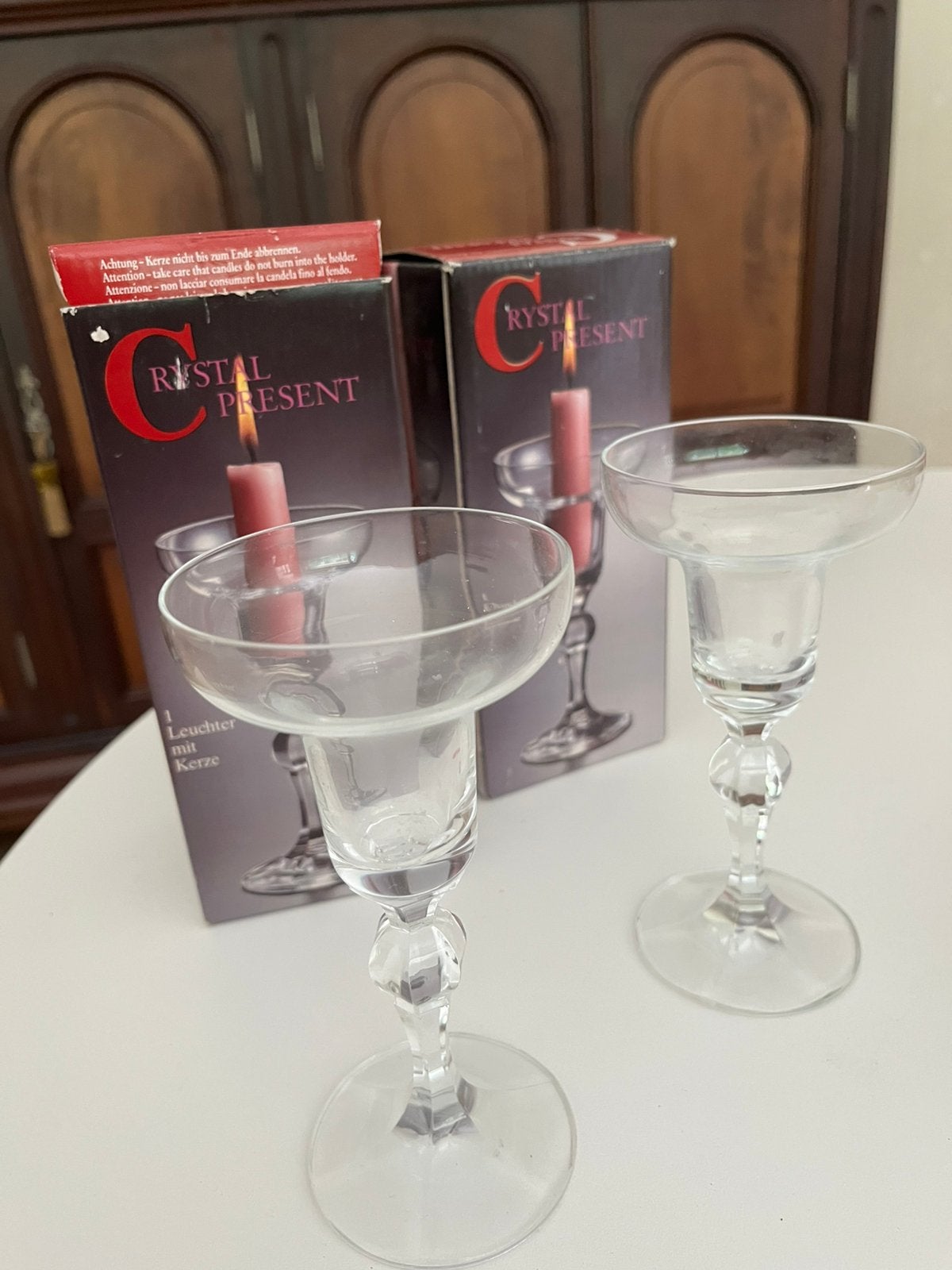 2 bougeoirs en cristal, Collections, Enlèvement, Comme neuf