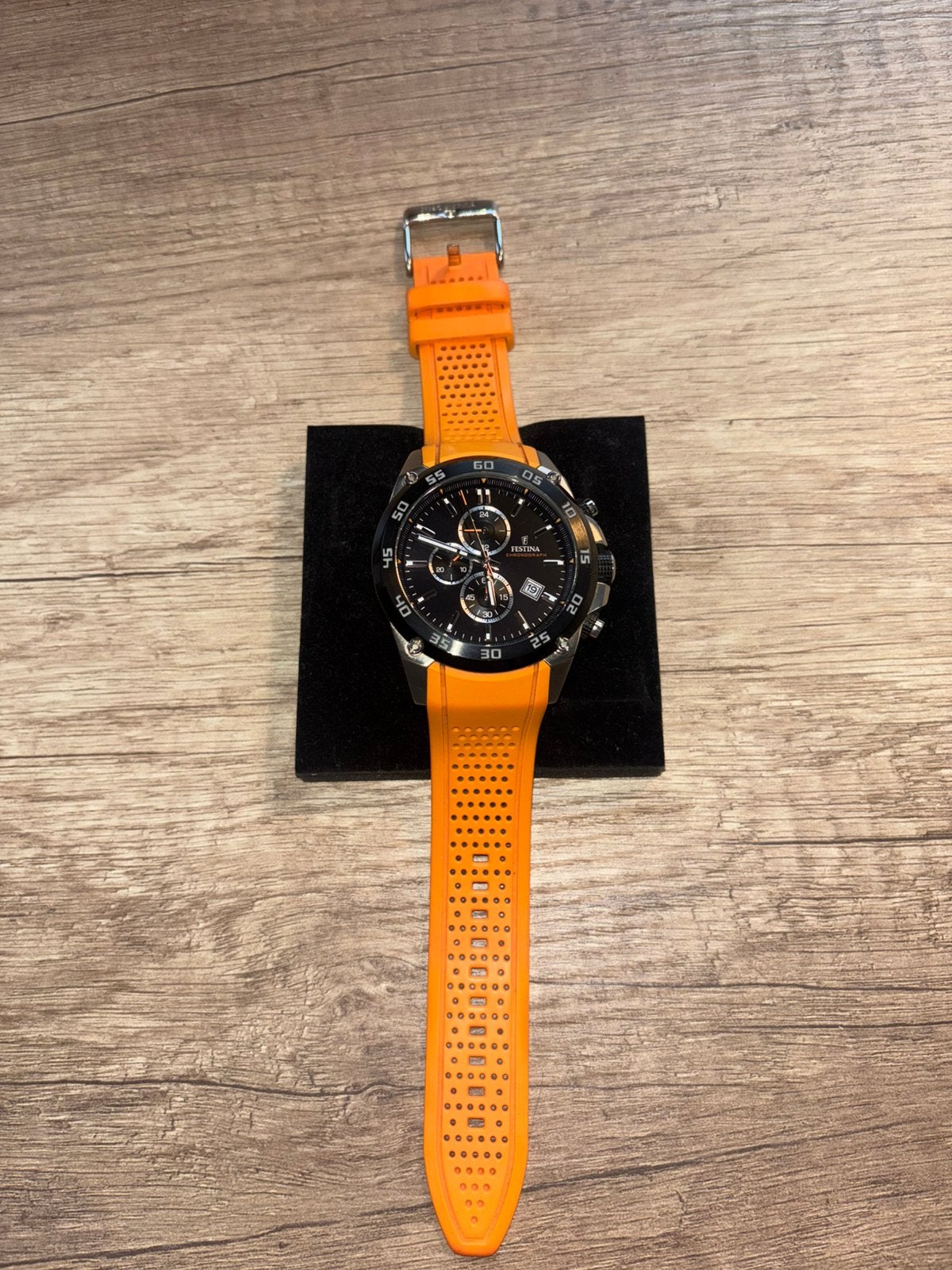 Festina Zwart The original, Handtassen en Accessoires, Overige merken, Staal, Polshorloge, Kunststof
