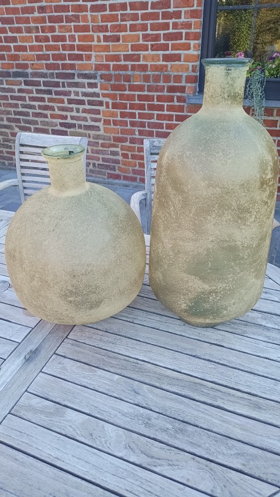 2 grands vases en verre Mediterani, Autres couleurs, Verre recyclé, Verre, Enlèvement