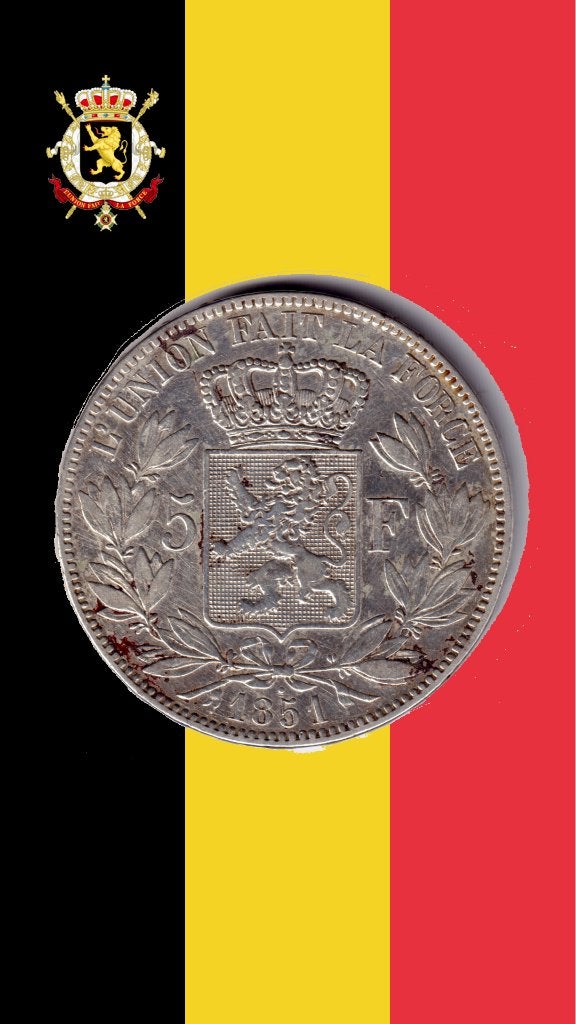 VARIANTE : 5 francs 1851 (point) - Léopold I, Enlèvement ou Envoi, Monnaie en vrac, Argent, Argent